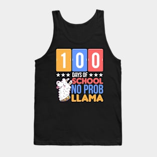 100 Days Of School 100th Day Llama Tank Top